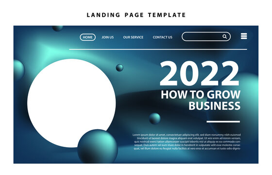 landing page template website presentation digital marketing flat design startup event business set