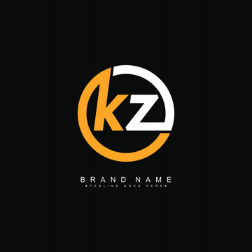 Initial Letter KZ Logo - Minimal Alphabet Logo