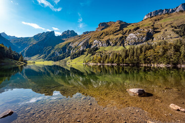 Lake Seealpsee in the afternoon