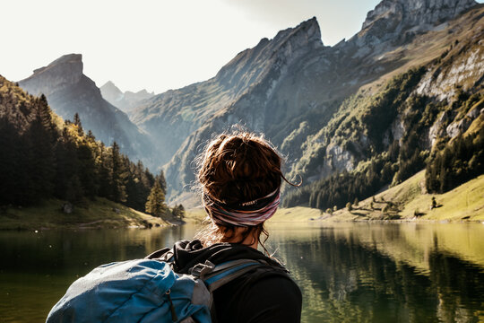 Lake Seealpsee in the afternoon