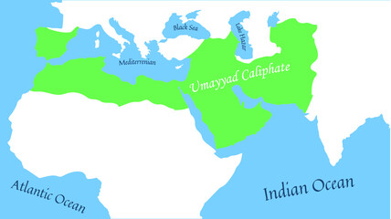 Umayyad Caliphate Map Middle East