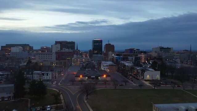 Evening Over Allentown, Drone View, Amazing Landscape, Downtown, Pennsylvania