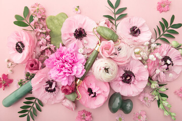 Floral arrangments of tender ranunculus flowers