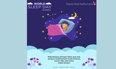 World Sleep Day Illustation Moon Template Design Vector - Sleeping Girl illustration vector