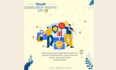 World Consumer Rights Day Better Service Poster and Banner. Illustration Template Design
