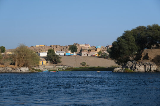 Village on the Nile River, Egypt