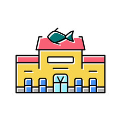 seafood market color icon vector illustration