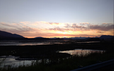 Fototapeta premium Sunset near Juneau Alaska