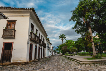 Fototapeta na wymiar Downtown in the streets of the historic center of Paraty RJ Brazil.