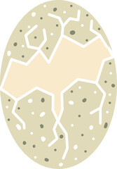broken egg  hatched chick background isolated vector hand drawn 