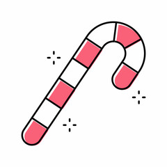 christmas candy color icon vector illustration