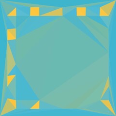 colourful  geometric design of twenty five vivid yellow squares arranged on a turquoise background