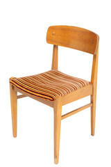 Polish original wooden chair from the 70's and 80's. Front angle view.