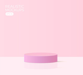 Realistic podium mockup 3d for cosmetic product. Pastel minimal scene for product display presentation. Eps 10