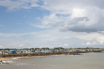 Promenade and beach huts on the eastern side of Southwold pier