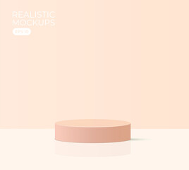 Realistic podium mockup 3d for cosmetic product. Pastel minimal scene for product display presentation. Eps 10