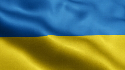 Ukraine flag waving 3d render illustration 