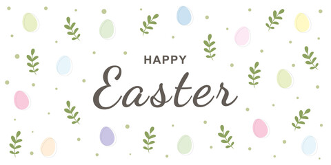 Happy Easter banner. Vector illustration.