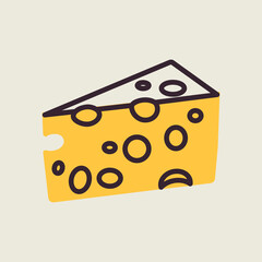 Piece of cheese vector icon. Farm animal sign
