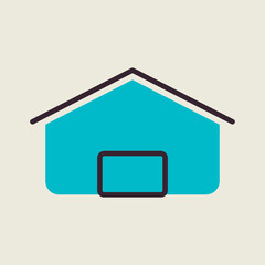 Farm barn vector icon. Farm animal sign