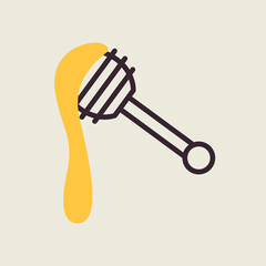 Honey dipper vector icon. Farm animal sign