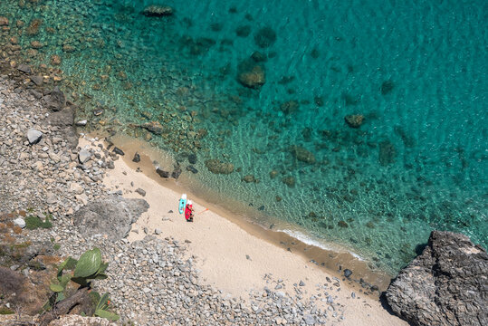 Stalett&igrave;, province of Catanzaro, Calabria, Italy, Europe, small beaches at Punta Stalett&igrave; in the Gulf of Squillace