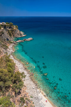 Stalett&igrave;, province of Catanzaro, Calabria, Italy, Europe, small beaches at Punta Stalett&igrave; in the Gulf of Squillace