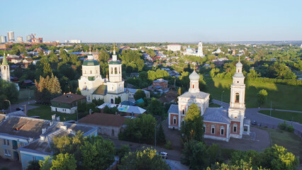 Fototapeta na wymiar Church of All Saints Serpukhov, Beautiful summer aerial footage, cities of Russia