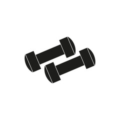 The icon of sports dumbbells. Simple vector illustration on a white background