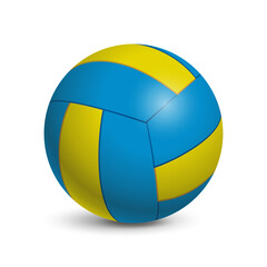 Sport Ball: Volleyball. blue, yellow Volley-ball ball on a white background. vector.
