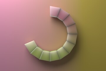 abstract colorful wallpaper with glowing open circle on gradient background. 3d render illustration
