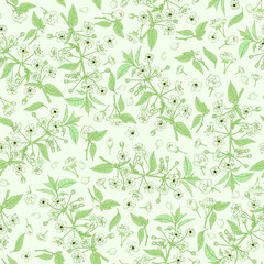 cherry blossom; sakura seamless pattern. Delicate spring background with cherry flowers