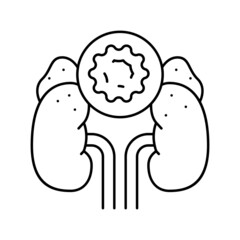 cushing cortisol syndrome line icon vector illustration