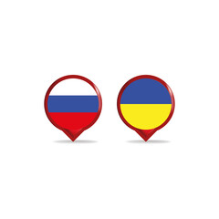 vector russia and ukraine pin
