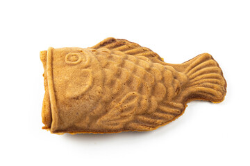 no filling open mouth taiyaki fish cone for ice cream dessert isolated on a white background 