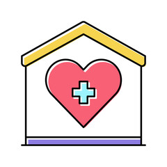 home care service color icon vector illustration
