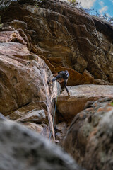 Rock Climber climbing the route Para mis amigos in Suesca Colombia © Gabriel Roveda