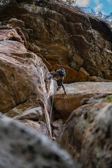 Rock Climber climbing the route Para mis amigos in Suesca Colombia © Gabriel Roveda