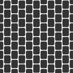 Abstract seamless vector pattern with rectangles. Rectangle pavement seamless pattern. Rectangles with rounded corners ornament. Black and white geometric bricks background.