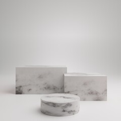 3d rendering illustration of background abstract pedestal board, art display mockup product decoration stand wallpaper