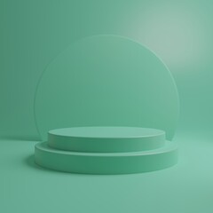 3d rendering illustration of background abstract pedestal board, art display mockup product decoration stand wallpaper