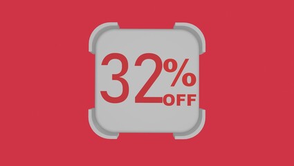 3d number with percentage followed by an 