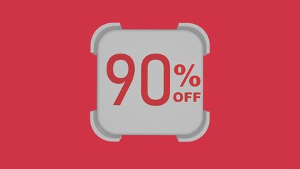 3d number with percentage followed by an 