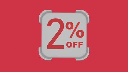 3d number with percentage followed by an 