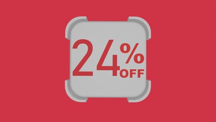 3d number with percentage followed by an 