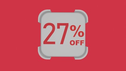 3d number with percentage followed by an 