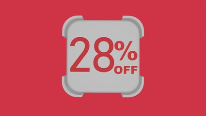 3d number with percentage followed by an 