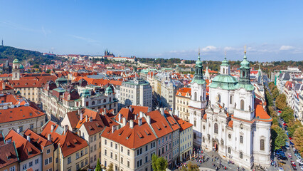 Naklejka na ściany i meble Panoramic view of Prague city