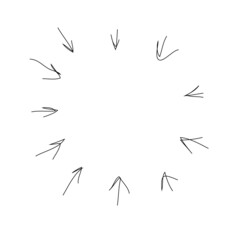 arrows frame pointing in center circle firework