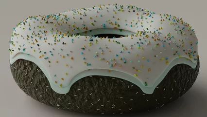 Foto op Plexiglas 3D Donut Double Icing © OMEGA